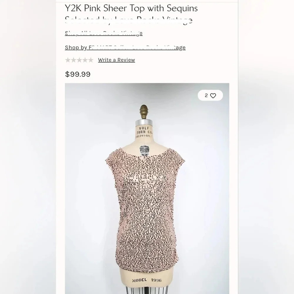 THE LIMITED | Vintage Sheer Sequin Top in Nude sz XS - Picture 7 of 7